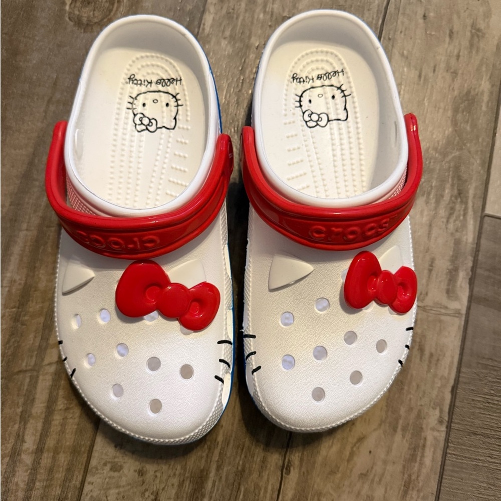 CROCS White and Red Hello Kitty
